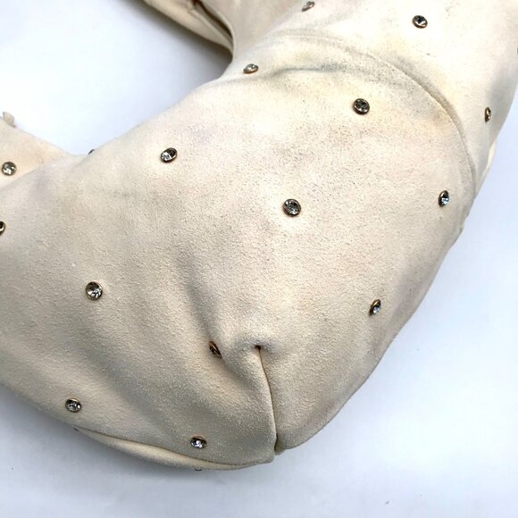 Sam Edelman Ivory Suede Faren Rhinestone Hobo Bag - Picture 9 of 11